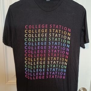 Rainbow "College Station" Texas A&M Aggies Medium Black Threads boutique PRIDE